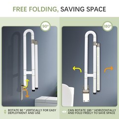 29.5 Inch Toilet Grab Bar – Foldable Toilet Safety Rails for Seniors, Flip-Up…
