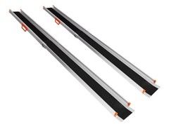 PENSUN Adjustable Aluminum Wheelchair Ramp, 4.5-8 FT Folding Non-Slip Aluminum H