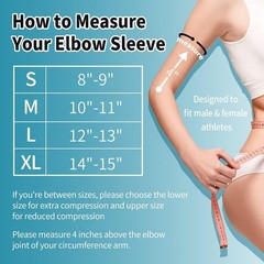 ABYON Medical Grade Elbow Copper Infused Compression Sleeve (2pack) Size Large