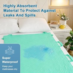 2x Positioning Bed Pad with 8 Handles 34×52 Washable Waterproof Incontinence Pad