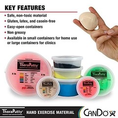 CanDo Theraputty Plus Hand Exercise Putty Set 6pcs 2oz Therapy Rehab