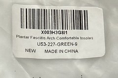 Plantar Fasciitis Arch Support Insoles Women’s Size 9, Model:127 NEW