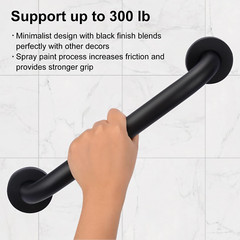 2 Pack Bathroom Grab Bar 12 Inch Length Black Shower Safety Grab Bar 1 Inch…