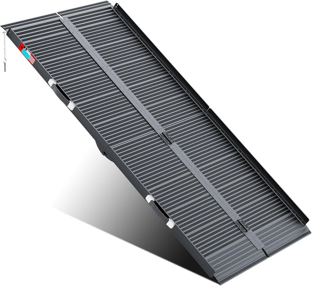New 6Ft 600 LB Aluminum Multi-Folding Wheelchair Scooter Mobility Ramp Portable