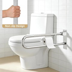 Toilet Grab Bar Support Rail 29.5 Inch, Anti-Slip Knurled Handicap Bathroom Safe