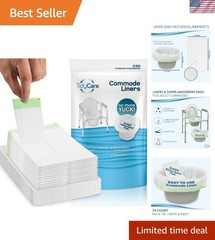 Convenient Commode Liners & Absorbent Pads Set – Leak-Proof for Safe Disposal