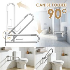 Toilet Grab Bar Support Rail 29.5 Inch, Anti-Slip Knurled Handicap Bathroom Safe