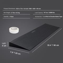35.4″Rubber Threshold Ramp 1.6″ Non-Slip Robot Wheelchair Use
