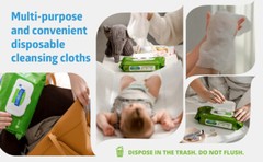 FitRight Aloe Personal Cleansing Incontinence Wipes 8 x 10 inch, White, 6 pk