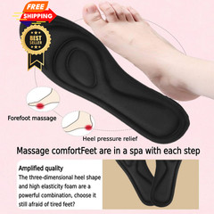 MtnLaur Memory Foam Insoles for Men 2 Pairs, Inner Soles, Shock 40-45, Black
