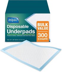 Bulk Savings Pack 300 ct. Disposable Chux Underpads, 23 x 36 Inches, Moderate…