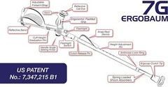 Ergobaum 7G Ergonomic Crutches, Adjustable From 5′ to 6’6“ (1 Pair)