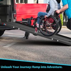 2/3/4/5/6/7/8 FT Folding Aluminum Wheelchair Ramp Mobility Ramp 600 lbs Non-Slip