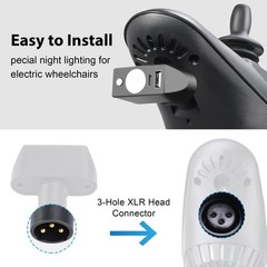 Electric Wheelchair Led Light Power Wheelchair Accessories,3 Pin XLR Head Hig…