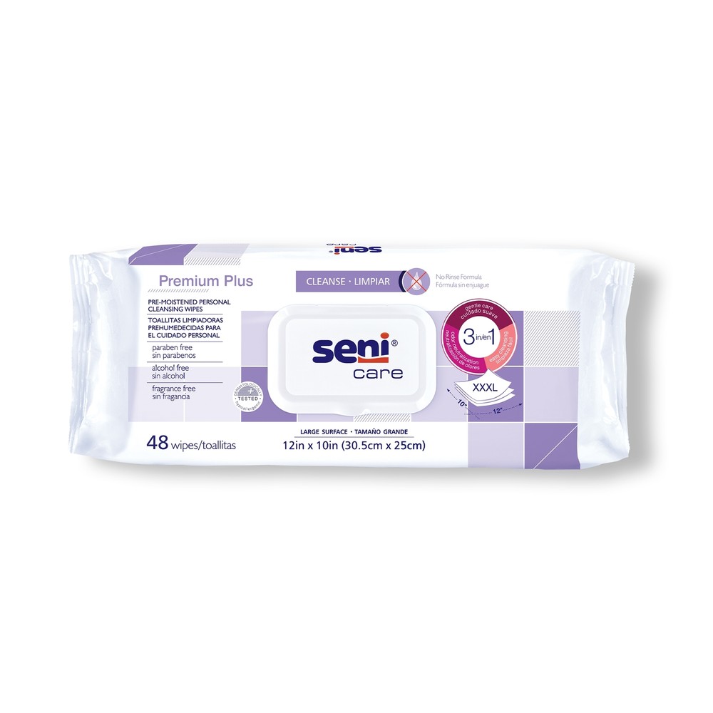 Seni Care Personal Cleansing Wipe 10 x 12″ S-WP48-C11 1 Pack 48 Wipes