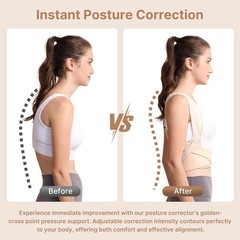 Adjustable Posture Corrector for Women – Lightweight Upper Back Brace for Pain R