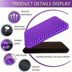 Gel Seat Cushion Set for Long Sitting Double Thick Office Desk Home Wheelchair