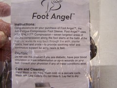 2 Packages Foot Angel Anti-Fatigue Compression Foot Sleeve Achy Heels S/M Black