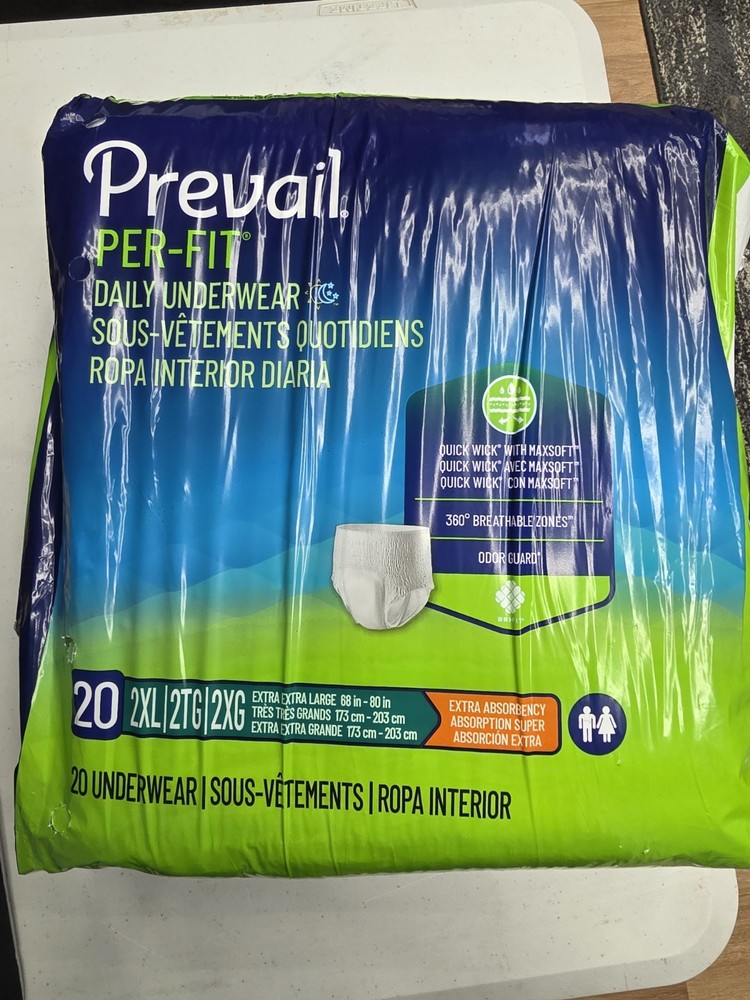 Prevail Per-Fit Daily Underwear Incontinence Pants 2XL Super Absorbency 20