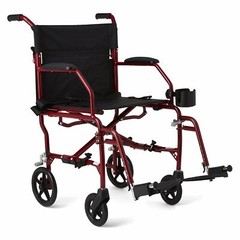 Medline Ultra Lightweight Transport Wheelchair for Adults, Foldable, 19-Inch …