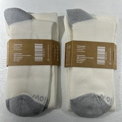 WELLOW Bamboo Blend Compression Socks Knee High 2 Pk X-LARGE 18-25 mmHg White