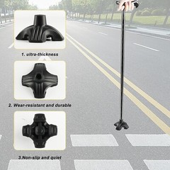 1 / 2 Walking Cane Tips 3/4 Inch,Quad Cane Tips for Stability,4 Prong Self Stand
