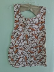 Adult Bib Handmade Baseball & Beige, 35 1/2” by 21 ½”, reversible
