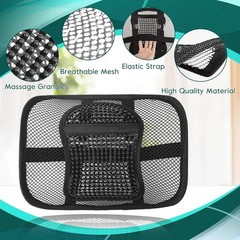 Cojín de respaldo lumbar de malla transpirable silla oficina coche, 30 x 40 cm