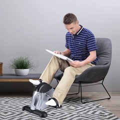 himaly Mini Exercise Bike, Under Desk 1 Count (Pack of 1), Silver and Black
