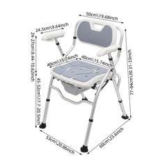 330lb Toilet Chair Bedside Commode w/ Bed Pan 3* EVA Seat Pads Height Adjustable