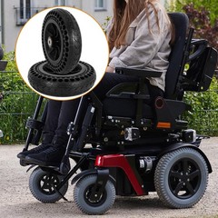 8″x 1.8″ Electric Wheelchair Front Casters – 8 Inch Honeycomb Solid Tire Whee…