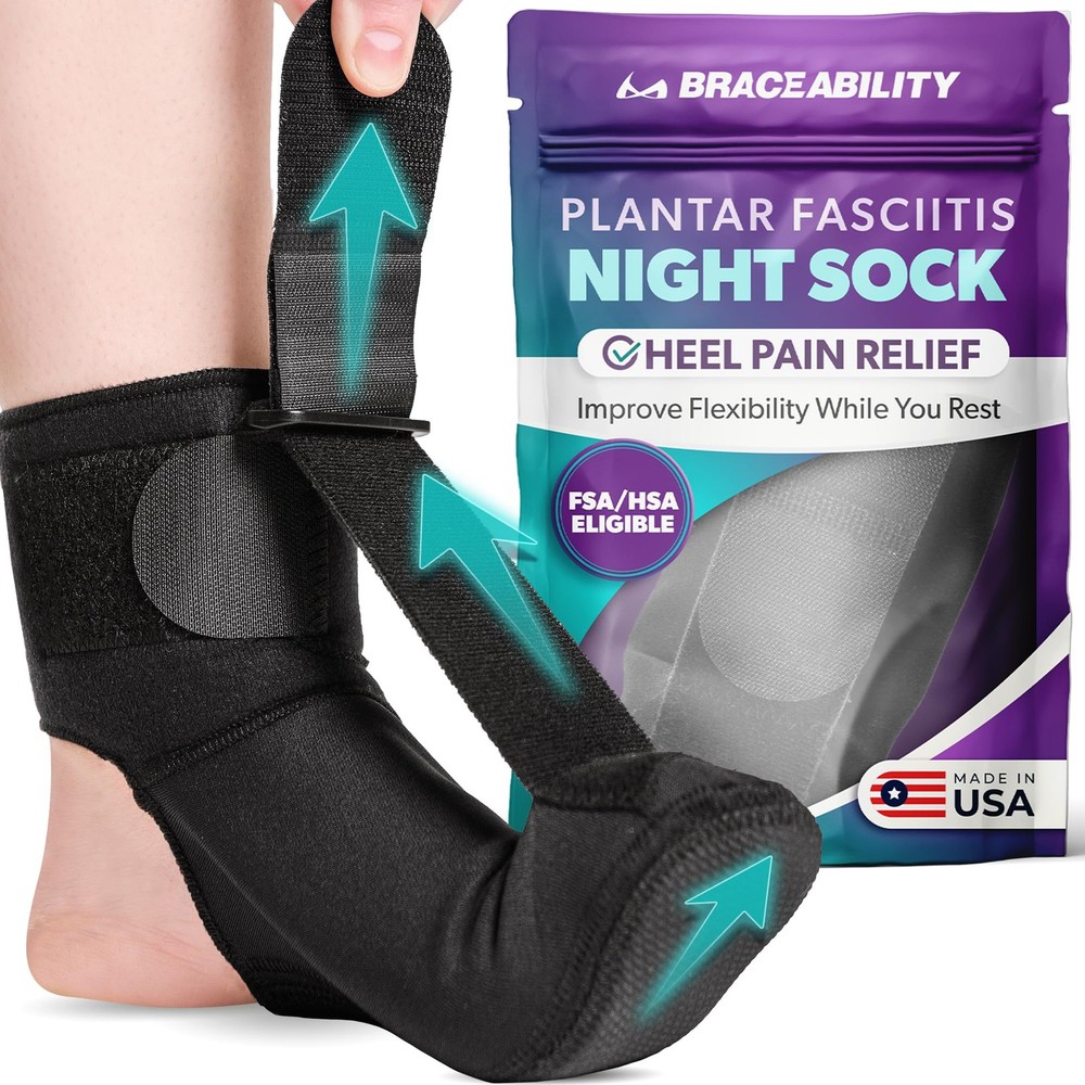 BraceAbility Plantar Fasciitis Large (Men’s 12-15.5 / Women’s 13), Black