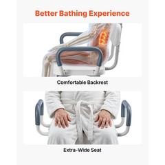 Uimoso Swivel Shower Chair with Arms and Back, Heavy Duty Seat, 400 lbs Capacity