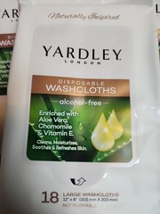 Washcloths Disposable Yardley – Enriched with Aloe Vera 6 Packs Of Wipes