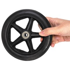 Covzoe 4 Pack Wheel Replacement, 6 Inch Anti-Slip Solid 6 inches, Black