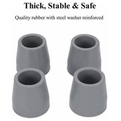 4x Rubber Walker Tips 1-1/8“ for Commodes Shower Chairs Walking Sticks Cane C71