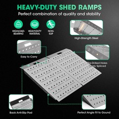 36″ x 48″ Shed Ramps 1800 LB Capacity Alloy Loading Dock Ramp for Garages, Barns
