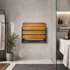 Folding Shower Seat Teak, Folding Shower Seat Wall Mounted, Foldable Shower Chai