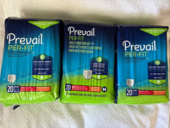 3 packs Prevail Per-Fit Incontinence Pants Overnight Extra Absorbency M 20ct