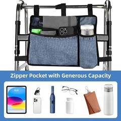 Dark Blue Walker Storage Bag with Cup Holder – Foldable Water Resistant Large Ca