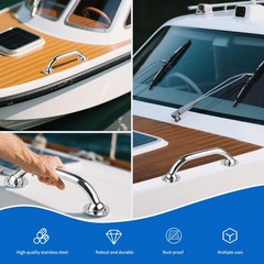 Pair Grab Handle Handrail Marine Stainless Steel 12 inch Grab Bars