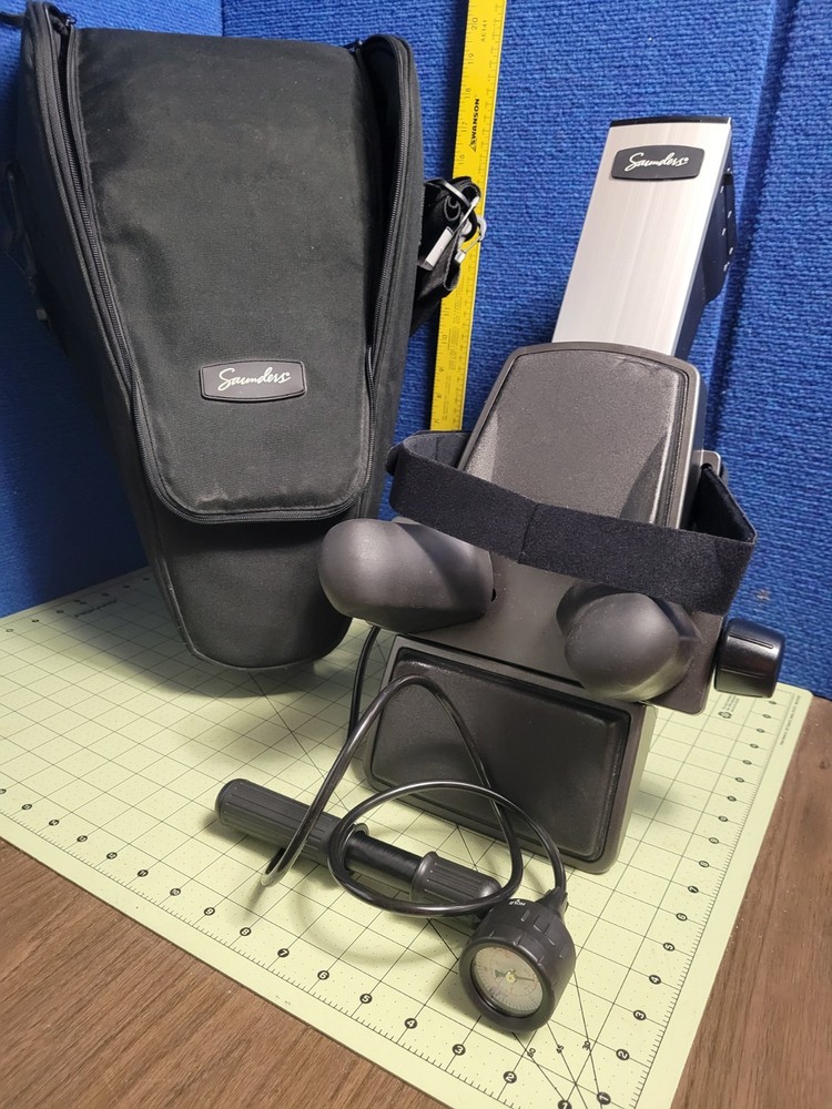 Saunder Cervical Traction Device w/ Pump, Instructions, & Deluxe Carrying Bag