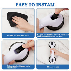 2 Pack Bathroom Grab Bars Shower Safety Handles Elderly Anti Slip Kit