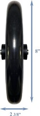 High-Quality 8″ Caster Wheel with Solid Rubber Tire for Wheelchairs & Rollators