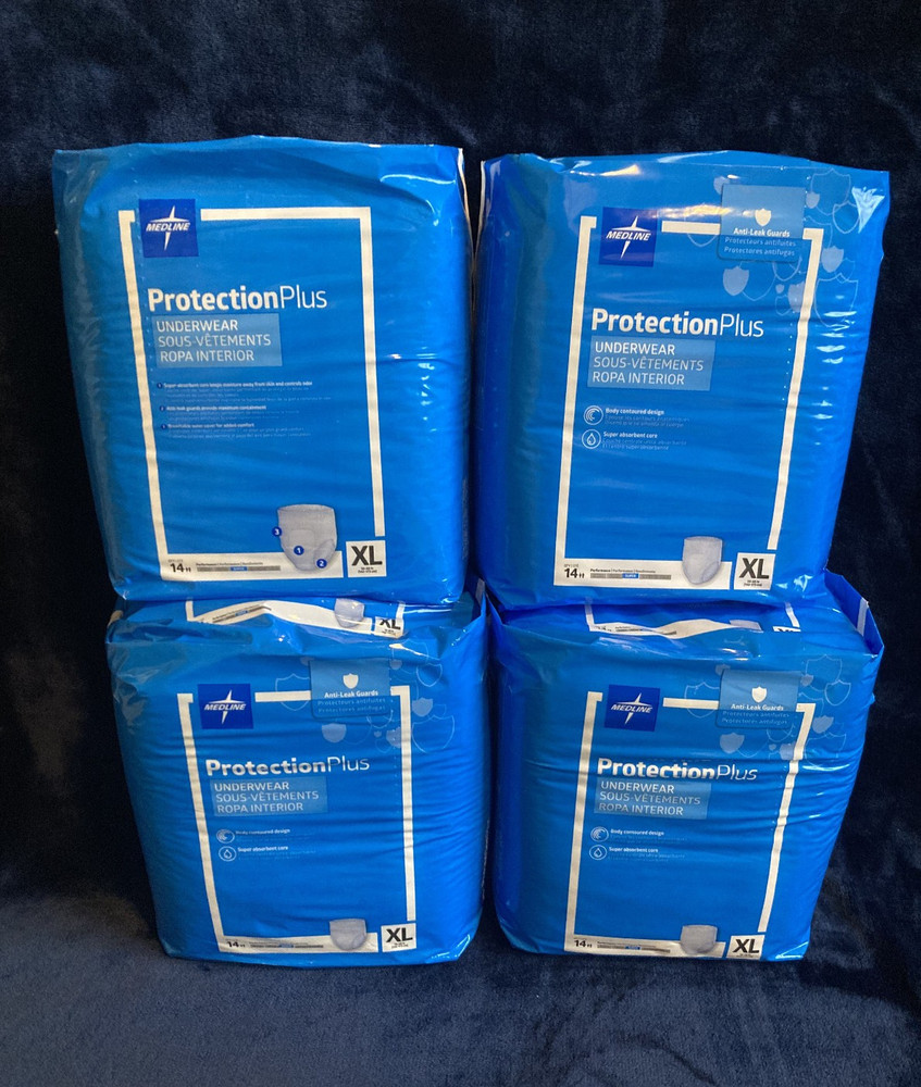 Case of 56 Medline Protection Plus Underwear XL MSC3600 pullups Super absorbent