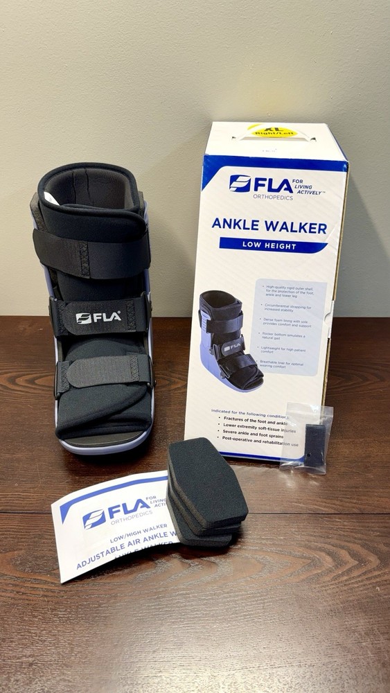 FLA Orthopedics Ankle Walker Low Height XL Right/Left Adjustable Boot 75708-15