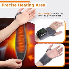 Electric Wrist Massager 5 Levels Heating 3 Modes Vibration Infrared Pain Relief