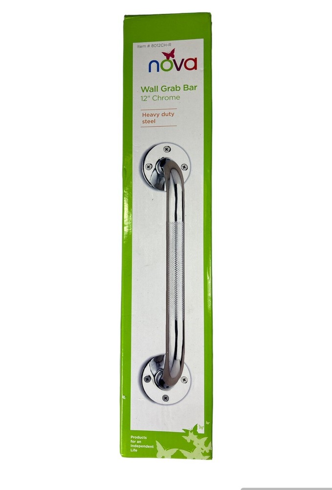 Nova Ortho Med Wall Grab Bar 12″ CHROME #8012CH-R Heavy Duty Safety Bar
