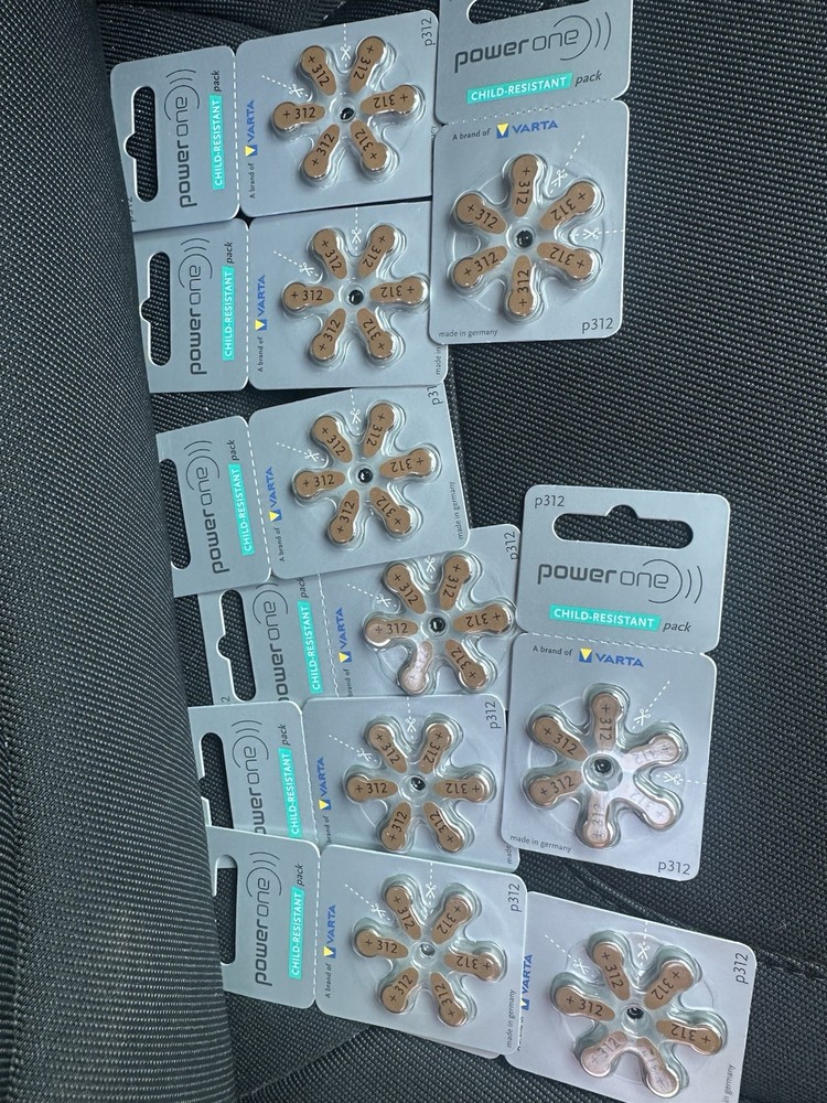 PowerOne Size 312 Hearing Aid Batteries – 54 count. Exp 2029, US Seller