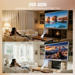 Mini Projector 1080P 4K Support WiFi 6 BT5.0 120″ HD 3LCD Portable Home Theater